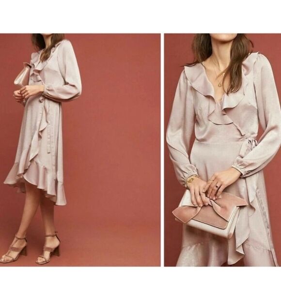 The Odells Dresses & Skirts - Anthropologie The Odells Sharlene Wrap Dress Pink